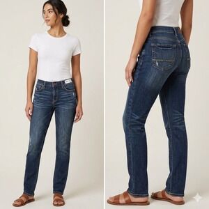 BKE Womens Size 30x32 Payton Mid-Rise Straight Universal Fit Blue Denim Stretch